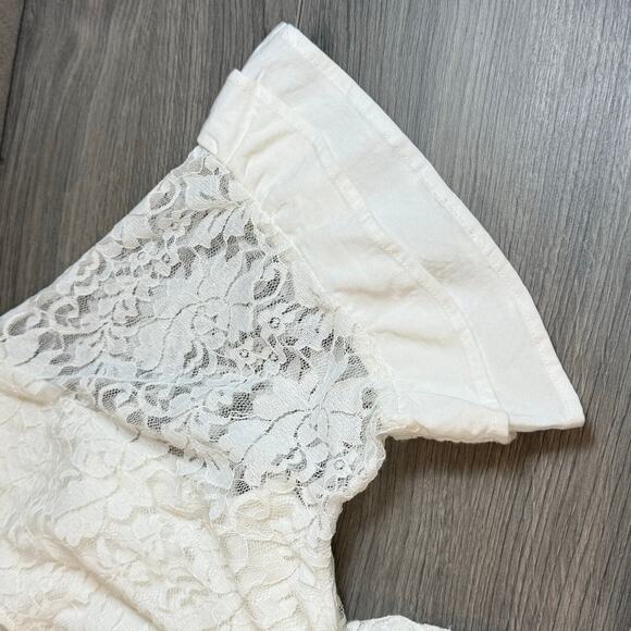 Simplee Lace Maxi Dress Size L SS V Neck Lined Destination Beach Wedding Bridal - Picture 13 of 16